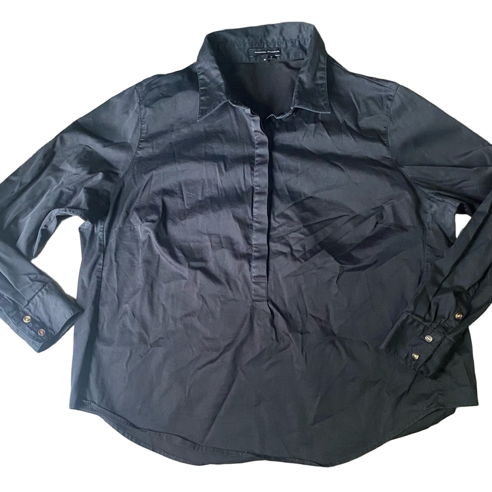 Universal Standard Black Casual Button Down Shirt